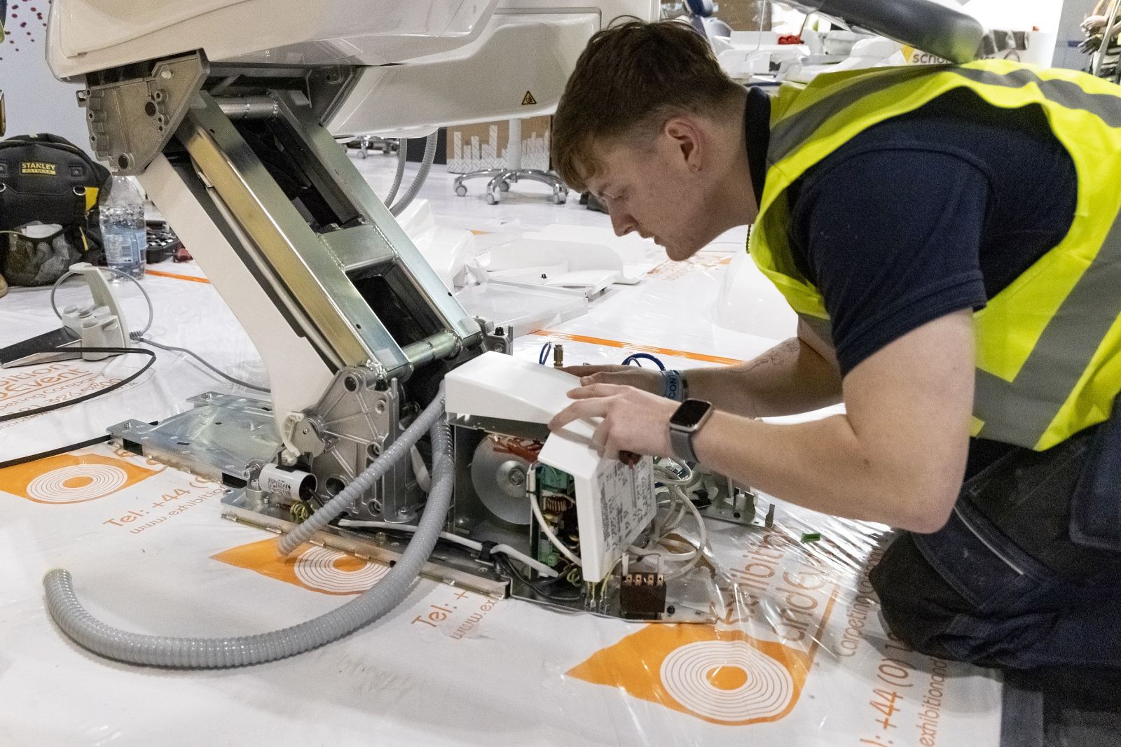 Engineer fixing a chair